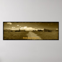 Bodie Ghost Town Sepia Pano Print