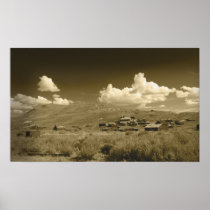 Bodie Sepia Landscape Poster
