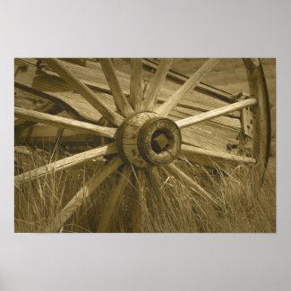 Bodie Wagon Wheel Sepia Poster 2 print