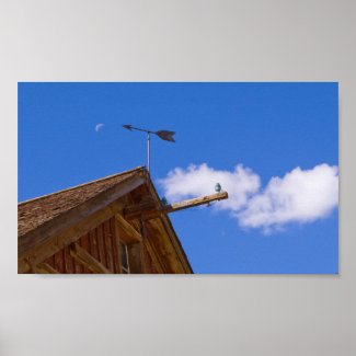 Bodie Weather Vane and Moon Color Poster print