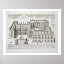 Bodleian Library, Oxford, from 'Oxonia Illustrata' Print