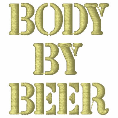 BODY BY BEER - t-shirt Embroidered Hooded Sweatshirt by twilight_cat