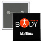Body Fitness Personal Trainer Square Name Buttons buttons