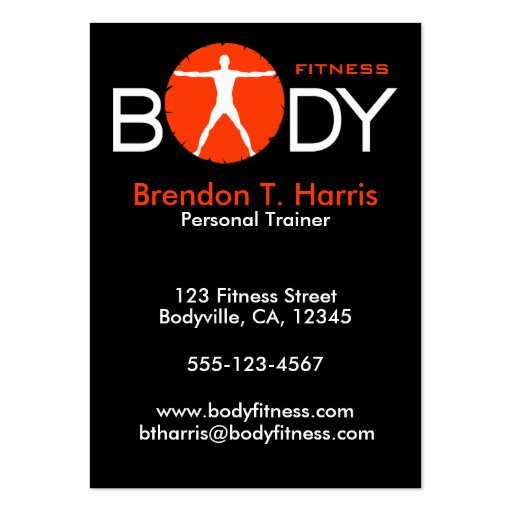 Body Madness Personal Trainer Large Business Cards (front side)