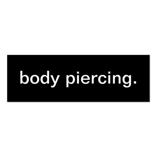 Body Piercing Business Card (front side)