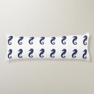 Body Pillow - Sea Horses (Navy Blue)