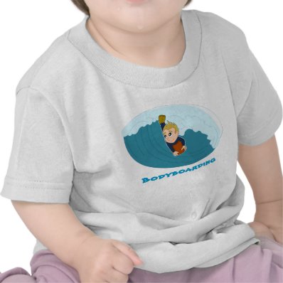 Bodyboarding boy cartoon T-shirt