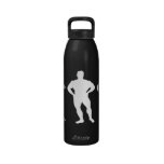 Bodybuilder Black White Bottle Reusable Water Bottle
