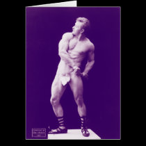 Bodybuilder, Humorous Vintage Photo Greeting Cards