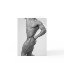 Bodybuilder In Posing Suit Notecard