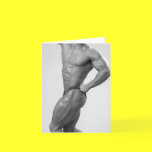 Bodybuilder In Posing Suit Notecard