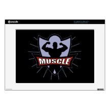 Bodybuilder Muscle Logo Decals For 15" Laptops