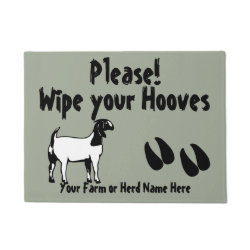 Boer Goat Wipe your Hooves CHOOSE COLOR Doormat