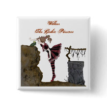 Bogus Prince Charming White Square Pin buttons by willowgothicprincess Bogus Prince Charming White Square Pin buttons