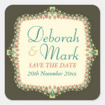 Bohemian Lace Save the Date Sticker