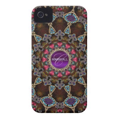 Bohemian Tapestry Art Monogram CaseMate iPhone 4 Covers