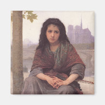Bohemienne (The Bohemian) by William Bouguereau Refrigerator Magnets