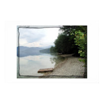 Bohinj lake, beach view posters