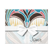 boho art nouveau chic abstract design canvas print