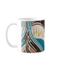 boho art nouveau chic abstract design coffee mugs