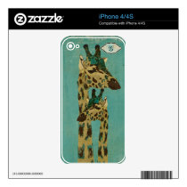 Boho Blue Giraffes  Monogram Skin skins