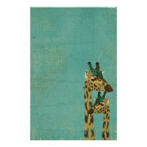 Boho Blue Giraffes  Stationery stationery