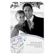 BOHO Chic Photo Save the Date Purple Budget premiumfleximagnet