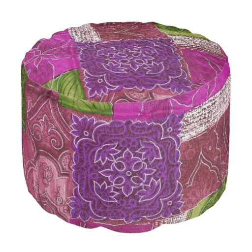 Boho Chic printed designer Poufs-Hockers Round Pouf | Zazzle