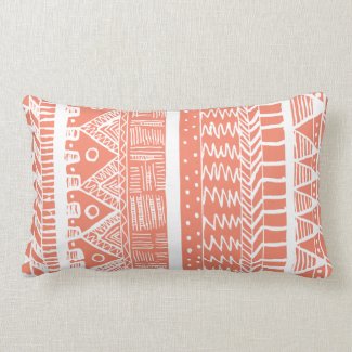 Boho Coral Aztec Pillows