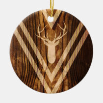 boho, deer, wood, vintage, cool, stag, hipster, rustic, funny, pattern, silhouette, head, wood texture, rustic deer head, traditional, elegant, animal, trendy, fashion, popular, ornament, Ornament with custom graphic design