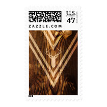 deer, cool, wood, boho, vintage, hipster, funny, rustic, stag, wood texture, pattern, head, rustic deer head, traditional, elegant, animal, trendy, fashion, popular, postage, stamp, Stamp with custom graphic design