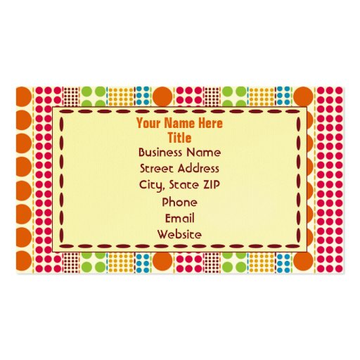 Boho Dots Business Card (front side)