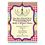 Boho Dots Funky Chandelier Housewarming Party Announcements