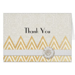 BOHO Faux Burlap n Lace Chevron modern mod style Greeting Card