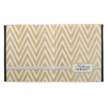 BOHO Faux Burlap n Lace Chevron modern mod style iPad Folio Cover