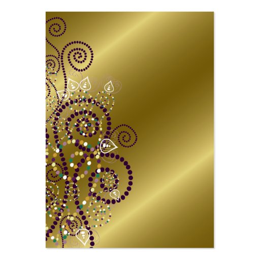 Boho Purple Spirals Chic Golden Wedding Place Card Business Card Templates (front side)