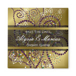 Boho Purple Spirals Gold Save Date / Gift Magnet Boho Purple Spirals Gold Save Date / Gift Magnet