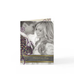 Boho Purple Spirals Wedding Photo Thank You Card