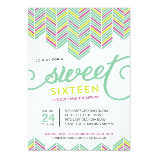 Boho Sweet Sixteen Invites