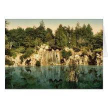 Bois du Boulougne (i.e., Boulogne), the cascade, P Greeting Card