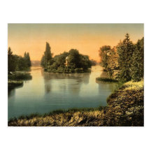 Bois du Boulougne (i.e., Boulogne), the lake, Pari Postcards