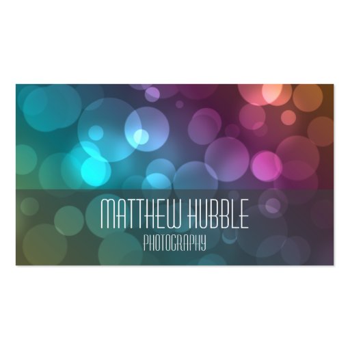 "Bokeh" Business Card - Rainbow (front side)