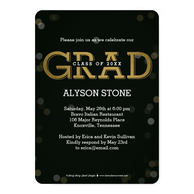 Bokeh Collage Editable Color Graduation Card