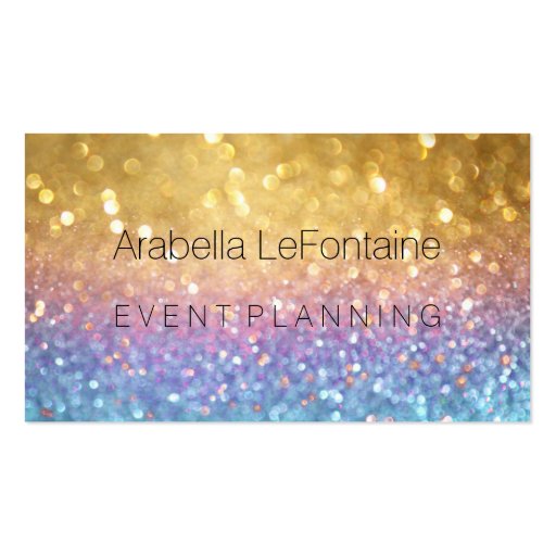 Bokeh Elegant Events Business Card Glitter