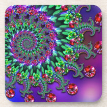 Bokeh Fractal Purple Terquoise Drink Coaster