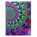 Bokeh Fractal Purple Terquoise Spiral Note Book