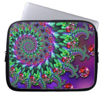 Bokeh Fractal Purple Turquoise Computer Sleeve