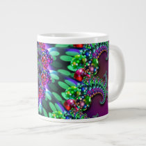 Bokeh Fractal Purple Turquoise Jumbo Mug