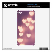 Bokeh Hearts iPhone Skin Iphone 4s Skin