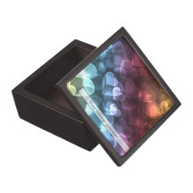 Bokeh Hearts Valentine Premium Keepsake Box